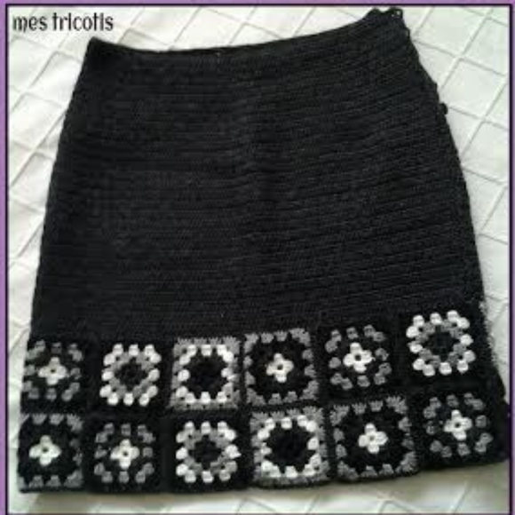 Vintage bohemian Granny square skirt - Picture 5 of 6